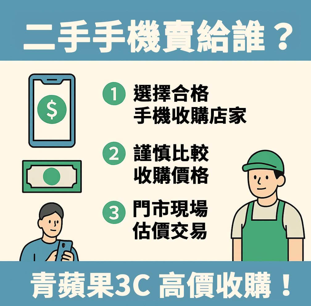 如何選擇手機收購店家?青蘋果3C 門市估價流程懶人包圖解